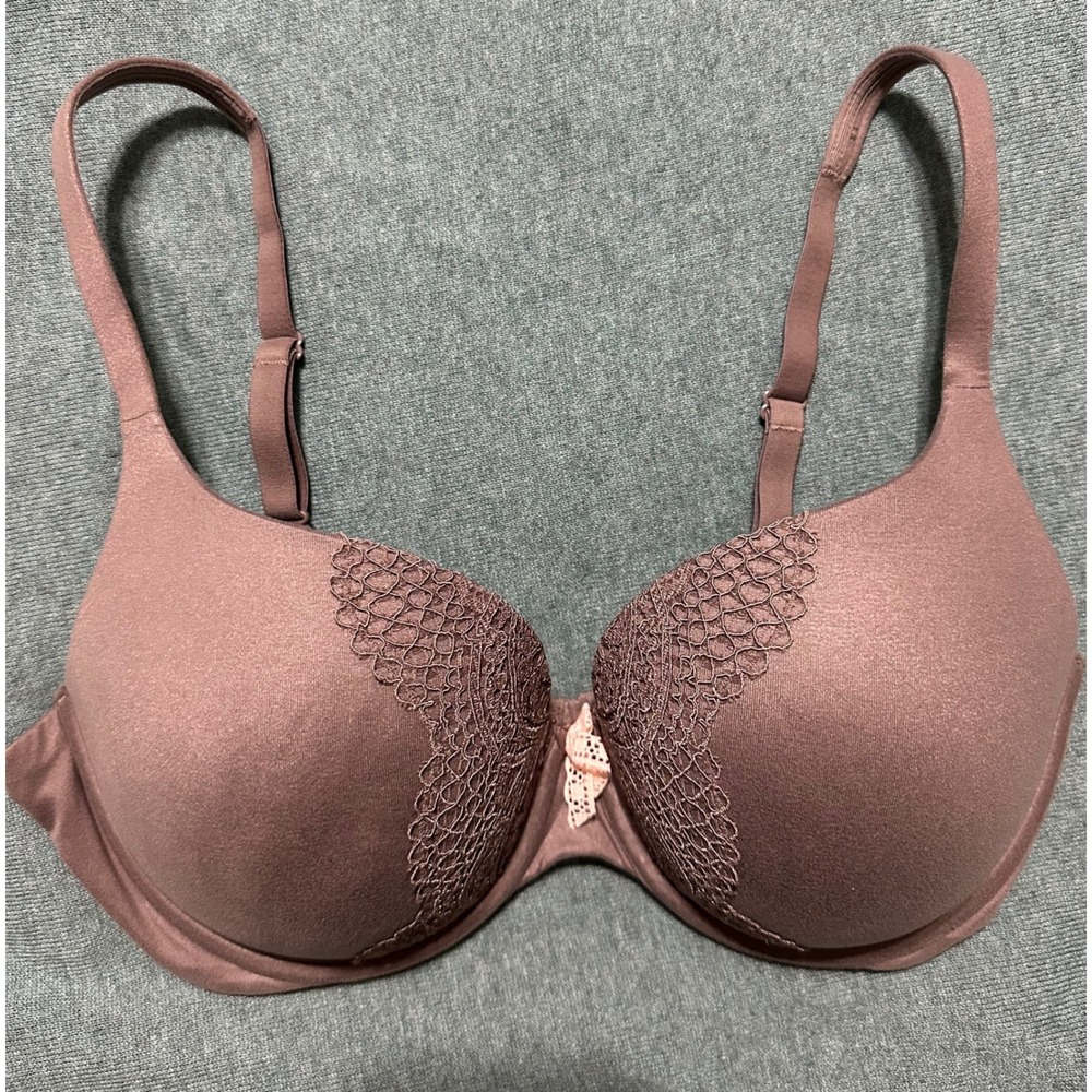 Victoria's Secret Body by Victoria Perfect Shape Lace Bra Mauve Brown 36D